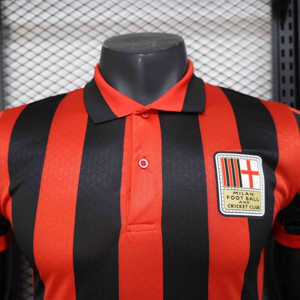 MILAN AC DOMICILE MAILLOT ANNIVERSAIRE 125 ANS RETRO KIT 24/25 VERSION JOUEUR – Image 3