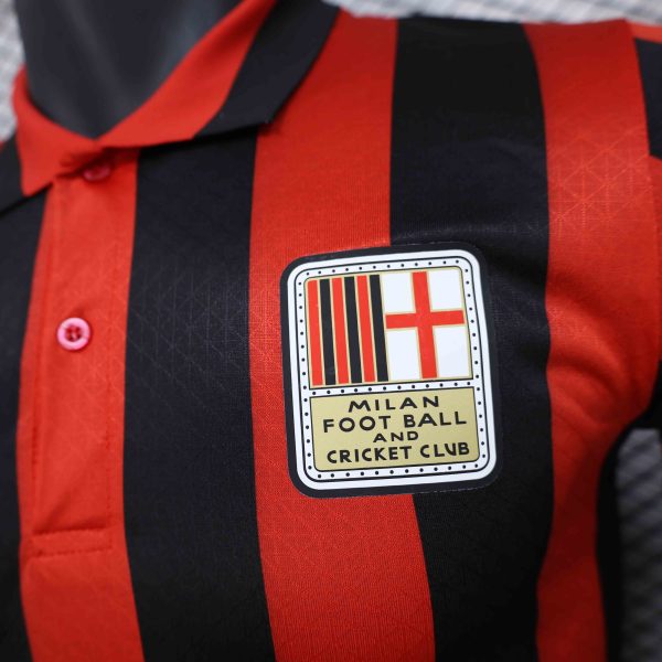 MILAN AC DOMICILE MAILLOT ANNIVERSAIRE 125 ANS RETRO KIT 24/25 VERSION JOUEUR – Image 2